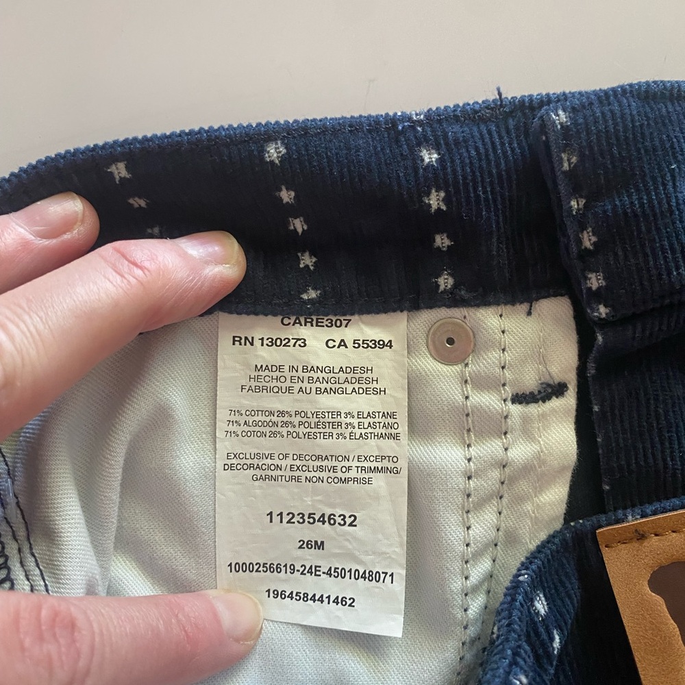 Lee Navy High Rise Flare Corduroy Start Striped Pants Western Stagecoach - Picture 6 of 6
